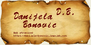 Danijela Bonović vizit kartica
